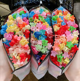 50pcs Candy Color 🌸  Flower & Star Mini Hair Clips – Korean Style Hair Accessories for Girls